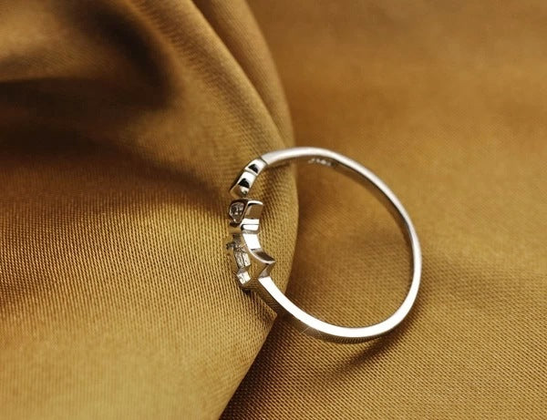 Zircon Opening Adjustable S925 Sterling Silver Ring