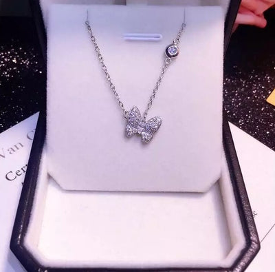 925 Sterling Silver Butterfly Long  Necklaces