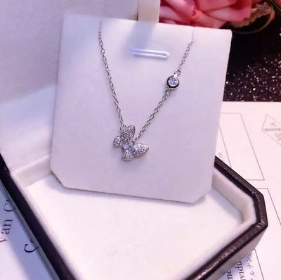 925 Sterling Silver Butterfly Long  Necklaces