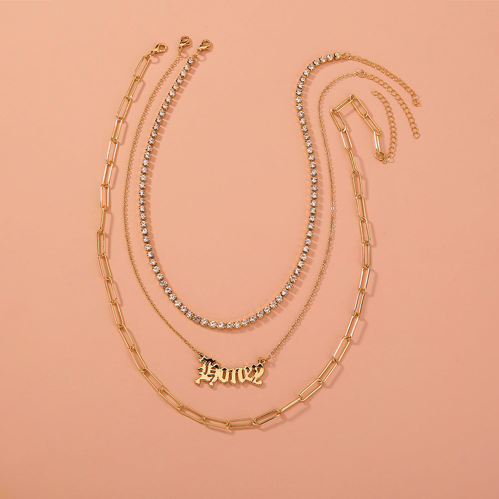 Monogram pendants, multi-layer necklaces,